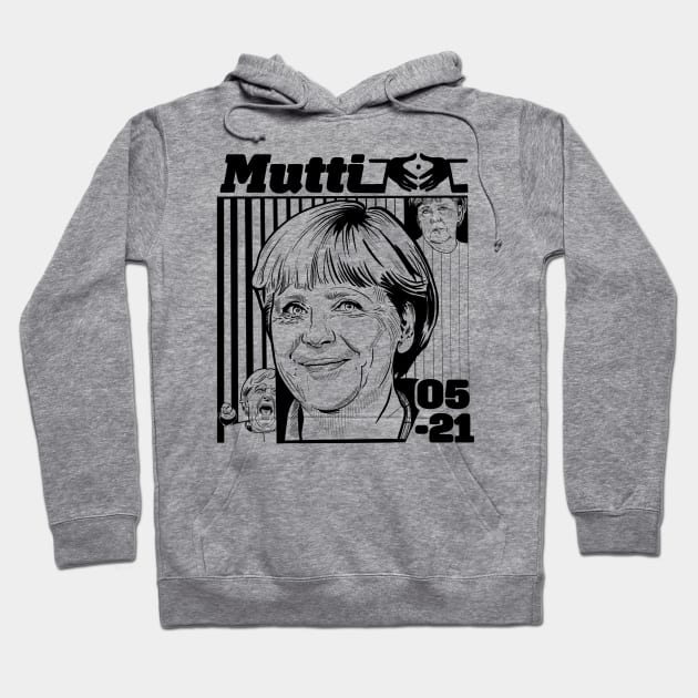 Mutti Merkel - Black Hoodie by Guen Douglas 